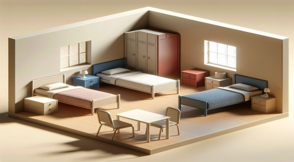 3 Bed Sharing AC Room